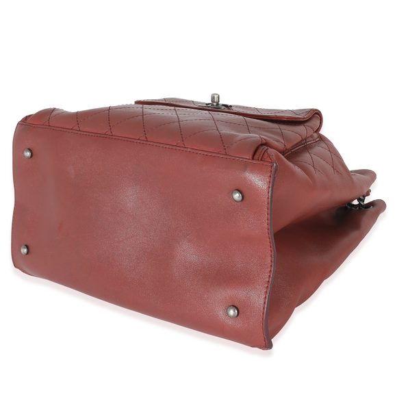 Chanel Burgundy Calfskin Stitched Medium Urban Luxury Drawstring Backpack - Picture 6 of 7